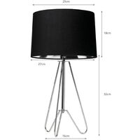 ZIGGY TRIPOD LAMP CHROME / BLACK