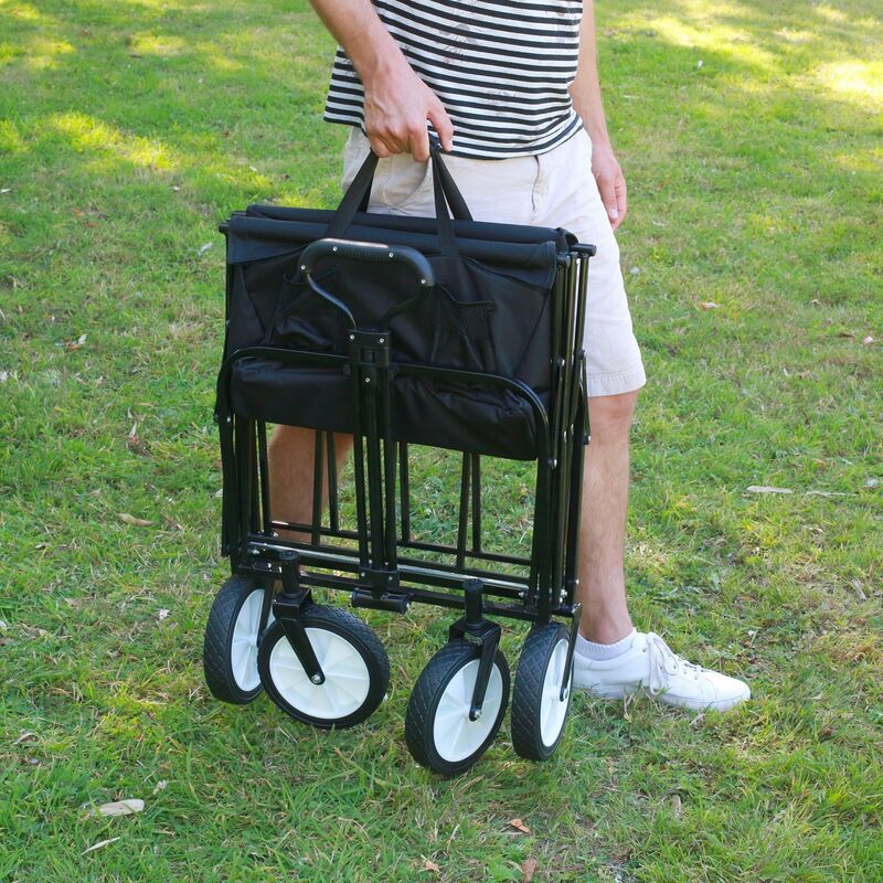 Chariot de Plage Tissu Oxford Idéal pour Camping Animaux domestiques Jardinage SKYLANTERN Chariot à la Plage Pliable à roulettes Turquoise Plage Chariot de Jardin 102 cm de Longueur 