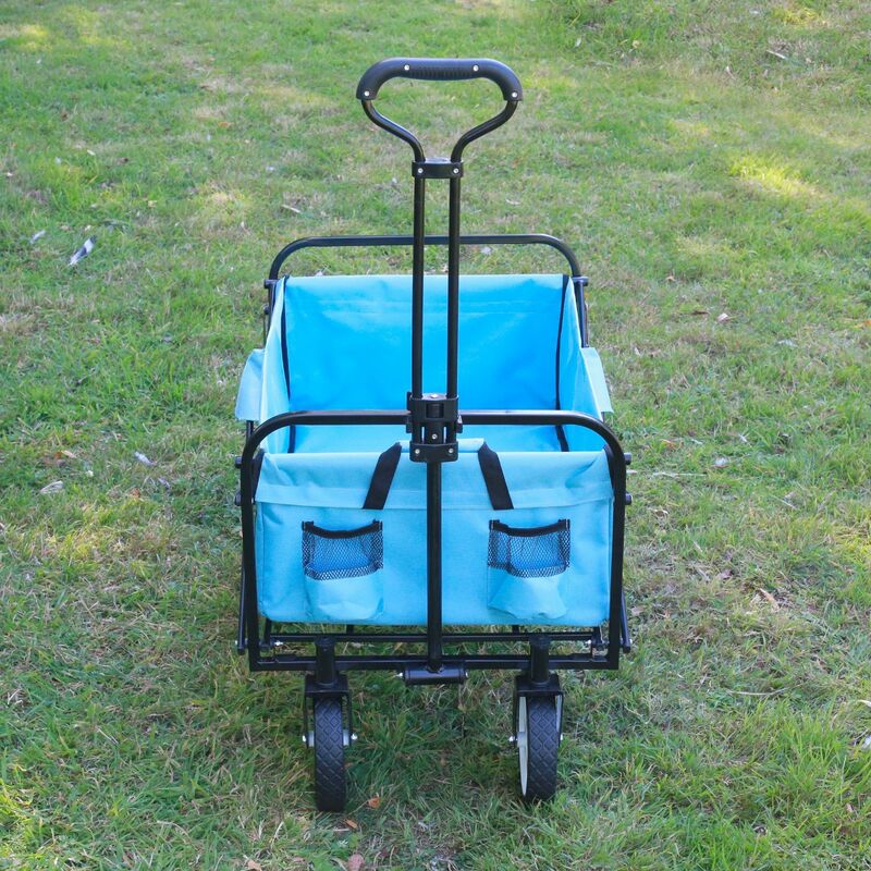 Jardinage Plage Chariot de Plage Tissu Oxford Idéal pour Camping Chariot de Jardin 102 cm de Longueur SKYLANTERN Chariot à la Plage Pliable à roulettes Turquoise Animaux domestiques 