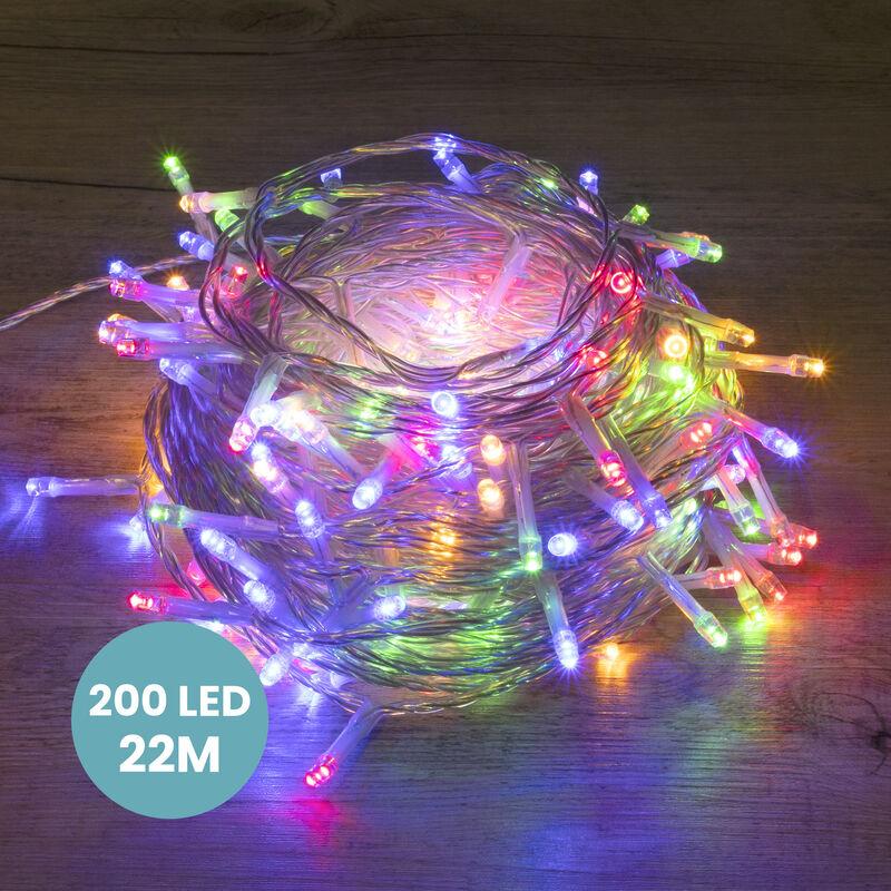 Guirlande lumineuses Voltronic Guirlande lumineuse boules LED, blanc chaud/  blanc froid/ multicolore, 50 100 200 LED, sur secteur avec télécommande - -  Couleur : Blanc chaud 