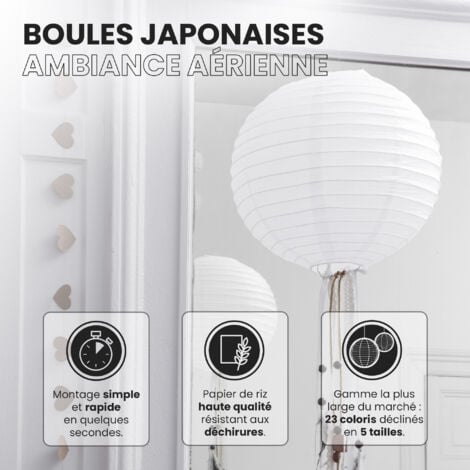 Boule papier 20cm Blanc