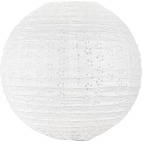 Boule Papier 35cm Ajourée Blanc - Blanc