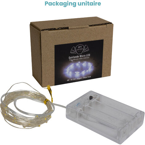 Guirlande Led Argent 4M - Guirlande Lumineuse Led 40 Leds - Guirlande Leds pour deco chambre, déco de Noël, ambiance poétique et romantique