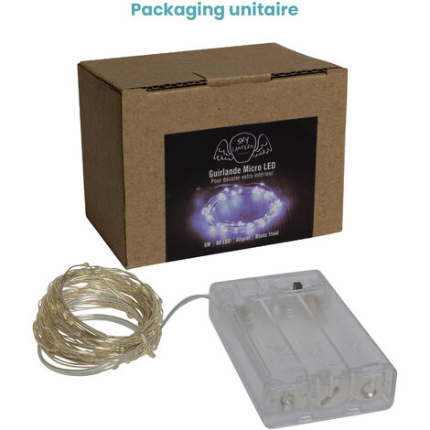 Guirlande 80 Micro LED Argent Blanc Froid 8M