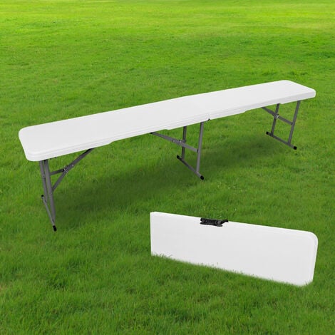 Table pliante d'appoint portable 180 CM et 2 bancs pliables pour camping ou  réception