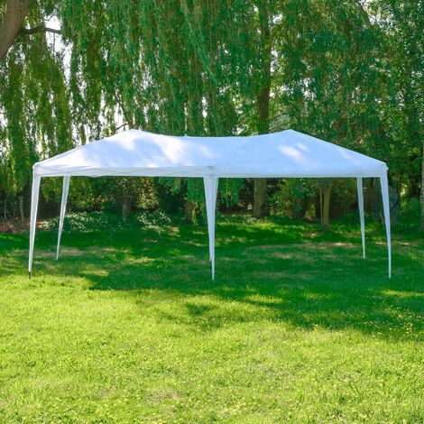 Tonnelle de Jardin 3 x 6 M Blanche - Tonnelle Pliante 160 g/m² - Barnum  pliant pour jardin, cérémonies, camping, marchés, stand d'information