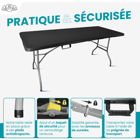 Lot de 10 Table Pliante de Jardin 180 cm Rectangulaire Blanche - Table de Camping 8 personnes L180 x l74 x H74cm en HDPE Haute Densité Épaisseur 3,5 Lot de 10 Table Pliante de Jardin 180 cm Rectangulaire Blanche - Table de Camping 8 personnes L180 x l74 x H74cm en HDPE Haute Densité Épaisseur 3,5