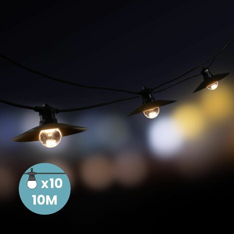 Guirlande guinguette piles LED 10 décos 4m avec minuteur