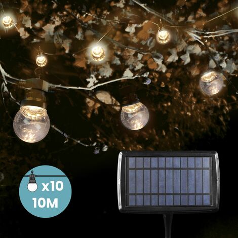Guirlande solaire 10 ampoules - Guirlande Solaire Lumineuse
