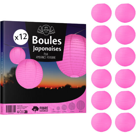 Lot De 12 Lanternes Papier 40 Cm Sable - Boules Suspendues Japonaises Pour Mariage, Fête Et Décoration Élégante - Lampions Haut De Gamme Avec Notice Française
