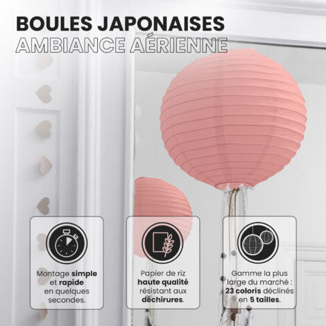 Lot 12 Lanternes Papier Sable 20 Cm – Boules Japonaises Mariage, Fête & Décoration Élégante