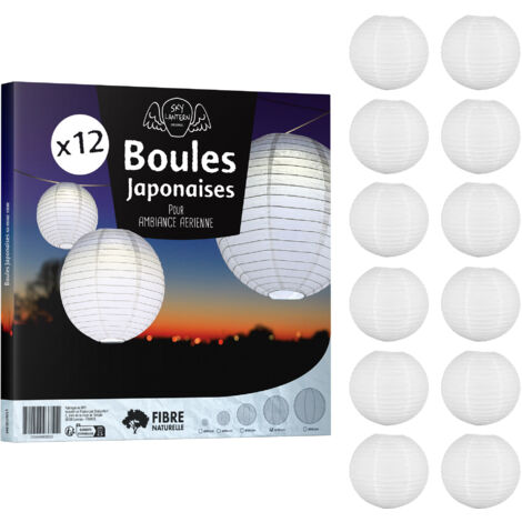 Lanterne Chinoise En Papier - 2x20cm - Suspension Blanc - Avec Corde 60m - Pour Mariage Et Fêtes