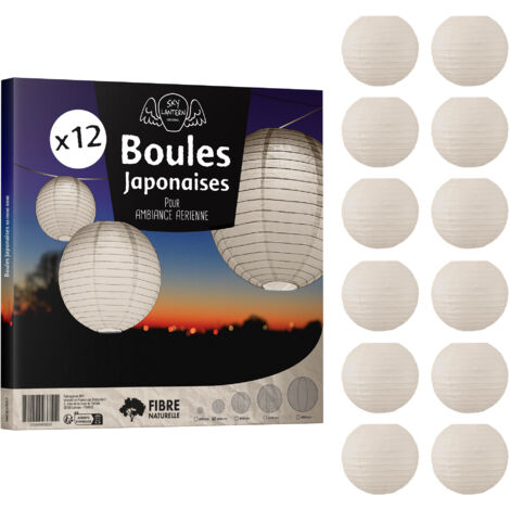 12x Lanterne Papier 20 Cm Warm Grey - Suspension Boule Papier 20 Cm  12''  Type Lanterne Japonaise Pour Decoration Mariage 12 Pieces Le Must De La Gamme De Lampions Papier Notice En Francais 70293528