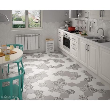 Tomette design HEXATILE GRIS UNI 17.5x20 - 20340 0.71m²