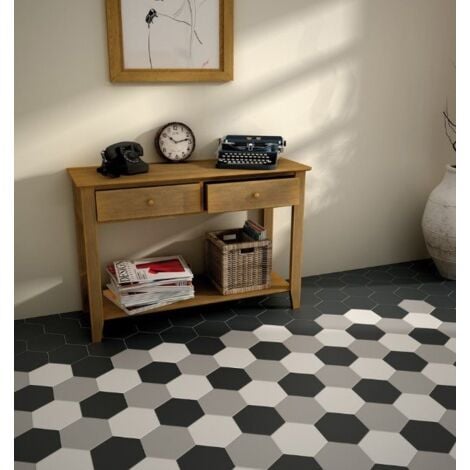 Tomette design HEXATILE GRIS UNI 17.5x20 - 20340 0.71m²