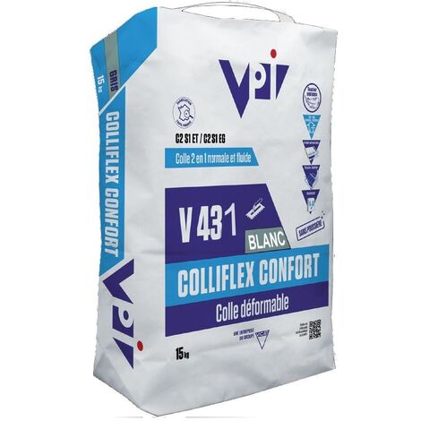 Colle carrelage facile COLLIFLEX CONFORT V431 BLANC - 15 kg