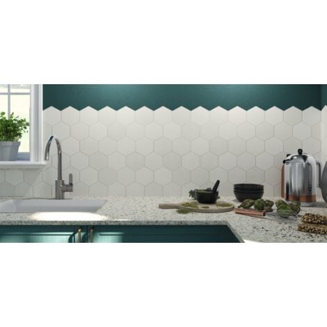 Carrelage tomette blanche mate 26.5x51 cm HEX WHITE - 0.95m²