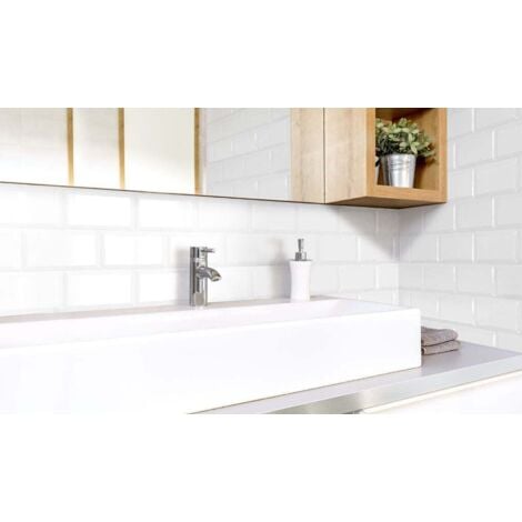 Carrelage métro biseauté blanco mate blanc 10x20 cm - 1m²