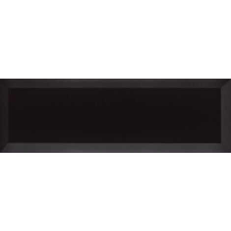 Carrelage Métro biseauté 10x30 cm noir brillant - 1.02m²