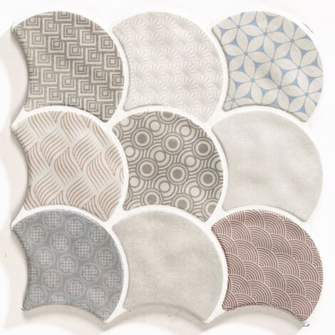 Carreau écaille blanc 30.7x30.7 SCALE BOHO WHITE - 0.85m²