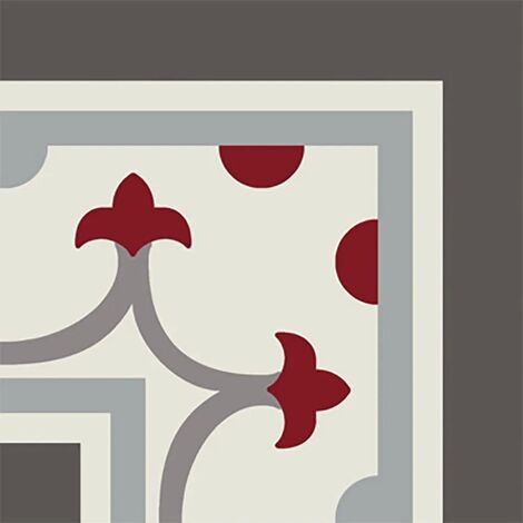 Carrelage imitation ciment coin décor rouge 20x20 cm PASION ESQUINA ROJO - unité