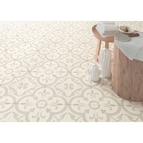 Carrelage imitation ciment pastel 20x20 cm HALVMANE antidérapant R10 - 1m²