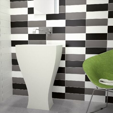 Carreau métro plat blanc mat 10x30 cm - boite de 1.02m²