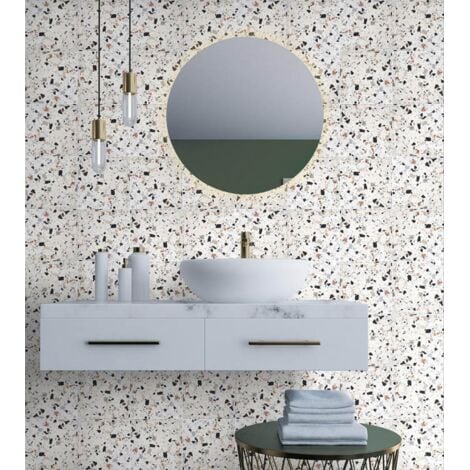 Carrelage à motif effet terrazzo BIANCO MACRO 20x20 cm