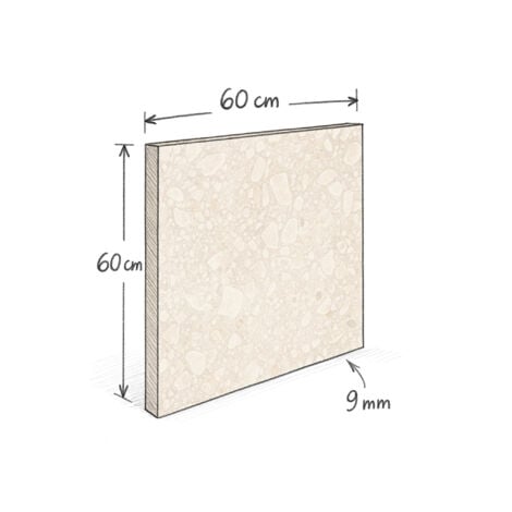 Carrelage style terrazzo CEPPO DI GRE MARFIL 60x60 cm - R09
