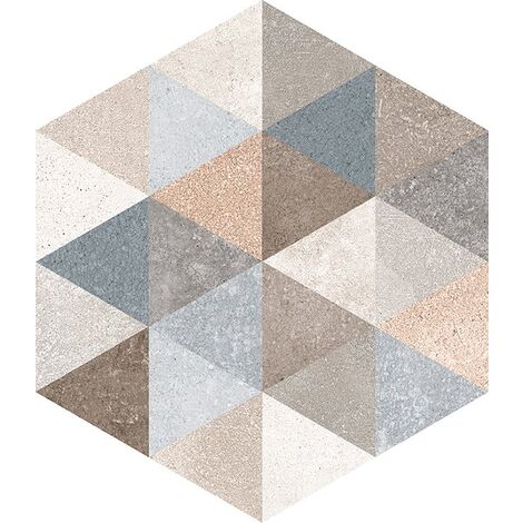 Carrelage hexagonal tomette décor 23x26.6cm FINGAL - 0.504m²