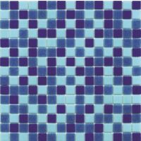 Mosaïque piscine mix de bleu satinée 32.7x32.7 cm – Pâte de verre antidérapante – Surface 2.14 m² pour abords de piscine – Ston