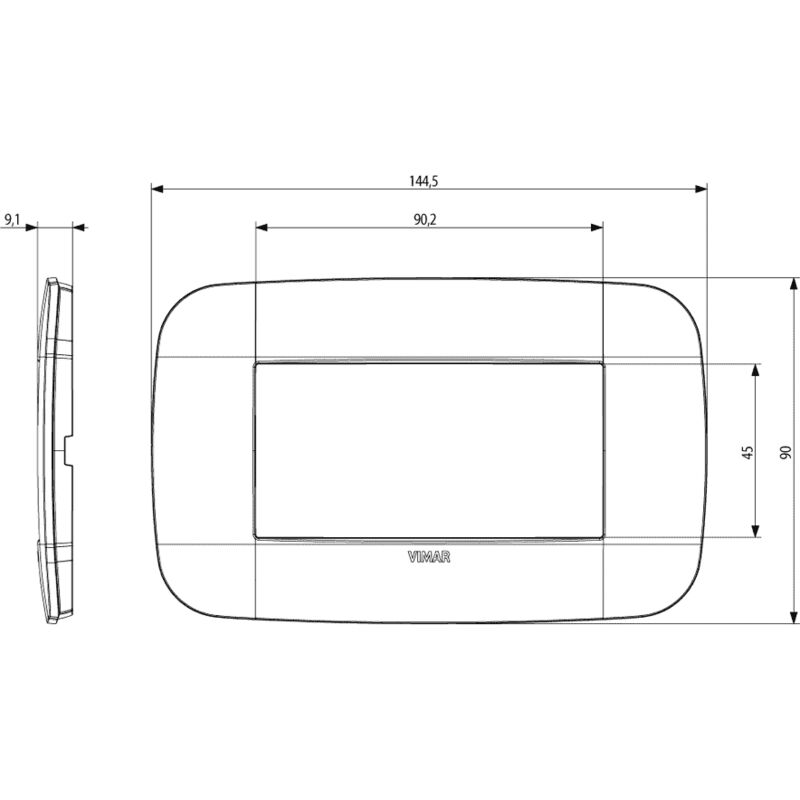 Legrand Vela plate round anthracite 2 modules 685814