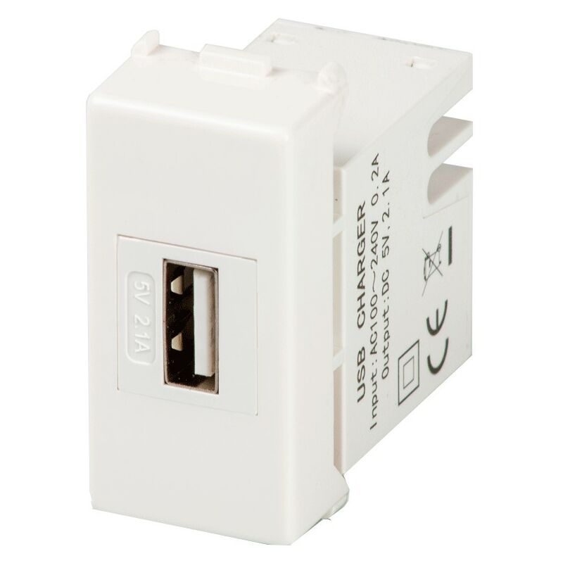 Prise chargeur USB double blanc Efapel Logus 90