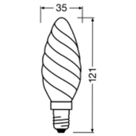 Ampoule Led Flamme Torsad E Ledvance Osram W E K Scbw D Se Cl