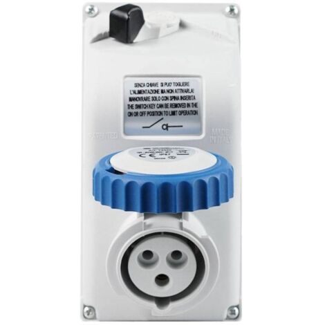 PRESA FISSA DA INCASSO A 10° HP - IP66/IP67 - 2P+T 32A 200-250V