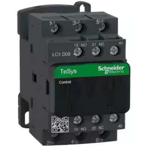 Schneider – Contacteur moteur triphasé 3P – 9A – 220VCA – 3NO – Vis étrier – Pour commande moteur AC-3