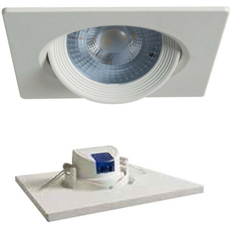 Spot LED encastré orientable carré Duralamp 7W 3000K 40° Blanc D307QNW (1/2)