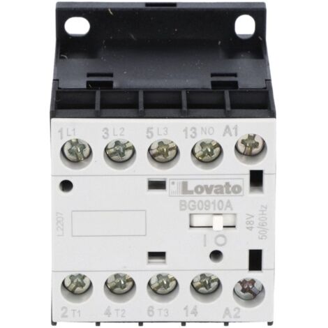 Minicontactor Tripolaire Lovato BG1210 – 12 A AC3 – Tension De Commande 24 VAC – Pour Applications Industrielles