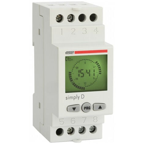 Interrupteur horaire numérique Vemer Simply D avec programmation  quotidienne VE512000