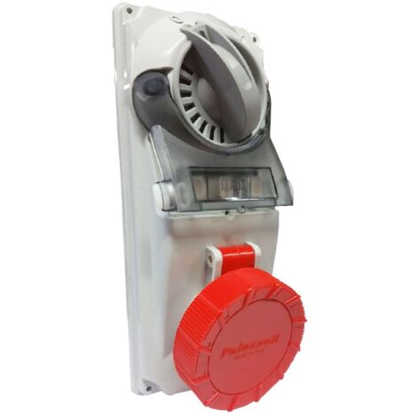 Prise industrielle Interverrouillée Palazzoli CEE 3P+E 16A 400V IP67 fusible (1/2)