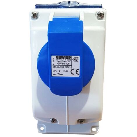 Prise verrouillée Gewiss verticale 2P+T 16A IP44 GW66426