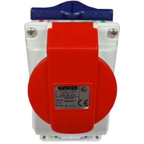 Prise verrouillée Gewiss verticale 3P+N+T 16A IP44 GW66431 (1/2)