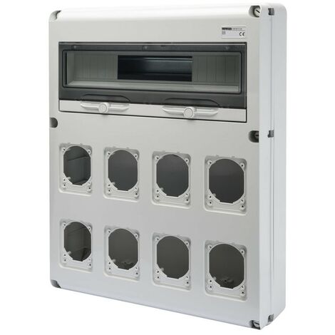 Tableau Gewiss 20 modules avec 8 brides pour prises industrielles GW68013N (1/2)