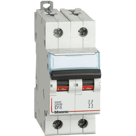 Interrupteur mangnetotermique, Bticino 2P 16A 6 ka Type D-2 Modules (1/2)