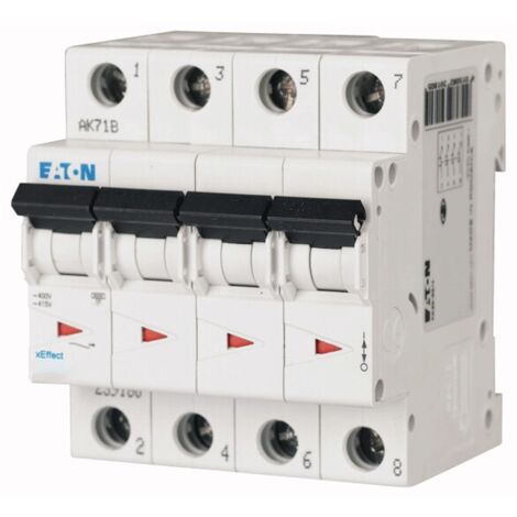Disjoncteur Magnétothermique Triphasé 4P 32A C32 - Courbe C 10 KA, 4 Modules DIN 380 V AC, Certifié IEC60898-1