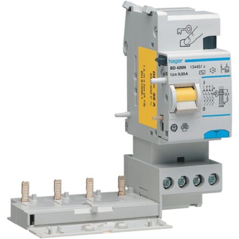 Bloc différentiel Hager 4P 25A 30mA classe AC 2 modules BD426N