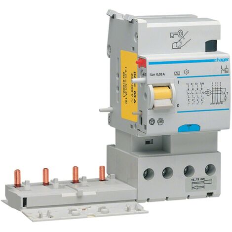 Bloc différentiel Hager 4P 63A 30mA AC 3 modules BD464N