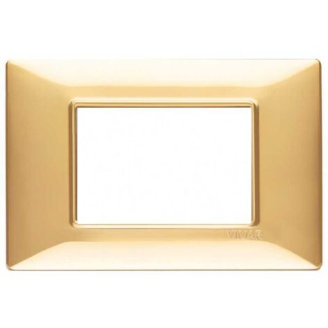 Vimar Plana plaque 3 modules couleur or brillant 14653.24