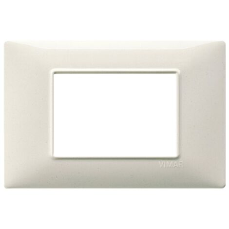 Vimar Plana plaque 3 modules couleur blanc granit 14653.06