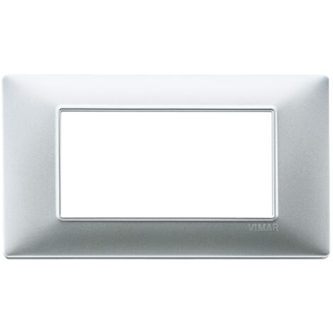 Vimar Plana plaque 4 modules couleur argent mat 14654.20